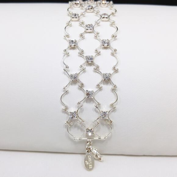 Vintage Carolee Rhinestone Rhinestone Bracelet, Wedding Lace Style, 1990s - Picture 3 of 8